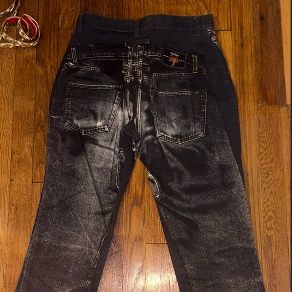 Jean Paul Gaultier – Denim Trompe L'oeil Jeans Black/Gray Size 6 / 8 6/8 FR42 - Picture 2 of 11